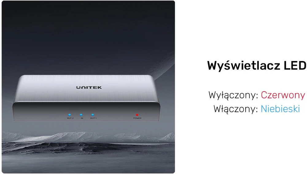 Unitek HDMI skirstytuvas 1 IN-2 OUT 4K