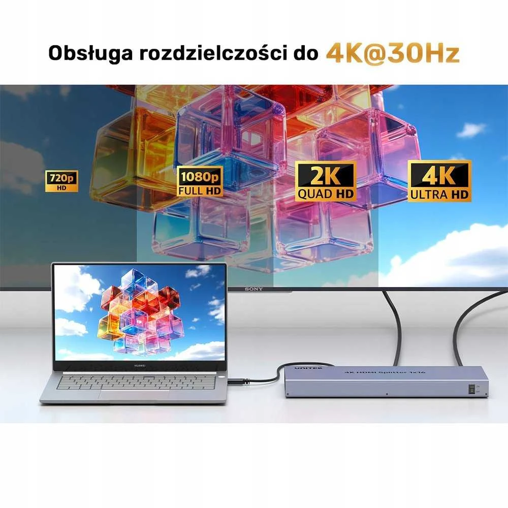 „Unitek“ HDMI skirstytuvas 4K 1 įvestis 16 išėjimų 4K@30Hz