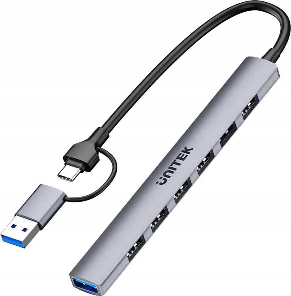 Unitek 7-in-1 USB šakotuvas su USB-A ir USB-C jungtimis