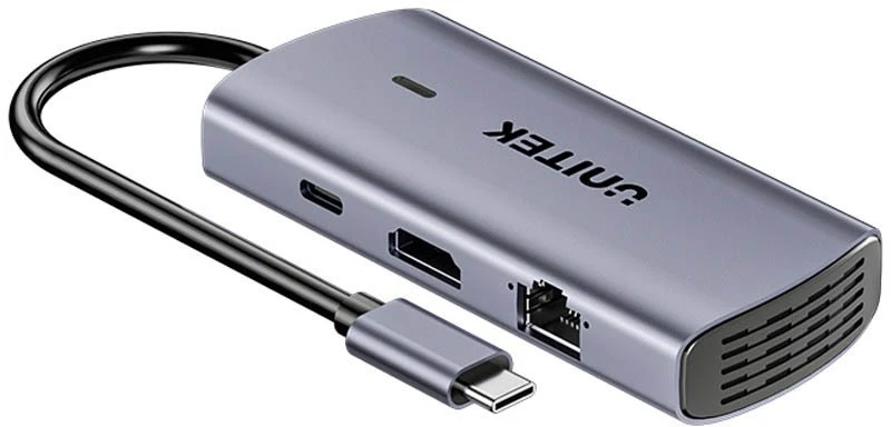UNITEK HUB USB-C 6IN1 USB-A 5GBPS PD100W HDMI RJ45