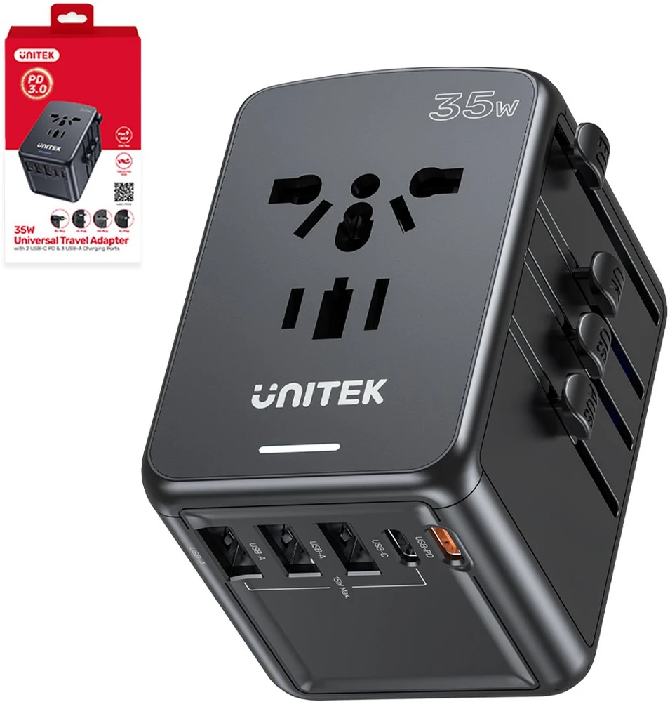 Unitek Įkroviklis podróży EU/US/UK/AUS PD 35 W