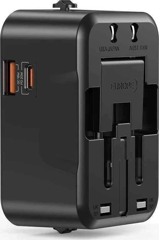 „Unitek“ kelioninis adapteris ES/JAV/JK/Australijos PD 20 W