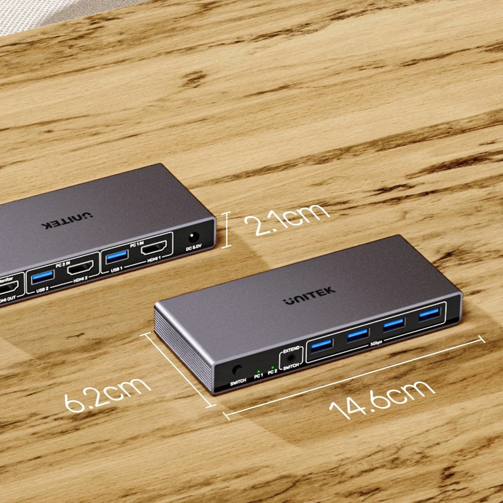 KOMUTATORIUS HDMI + USB KVM V1309AGY01-EU 4K UHD UNITEK