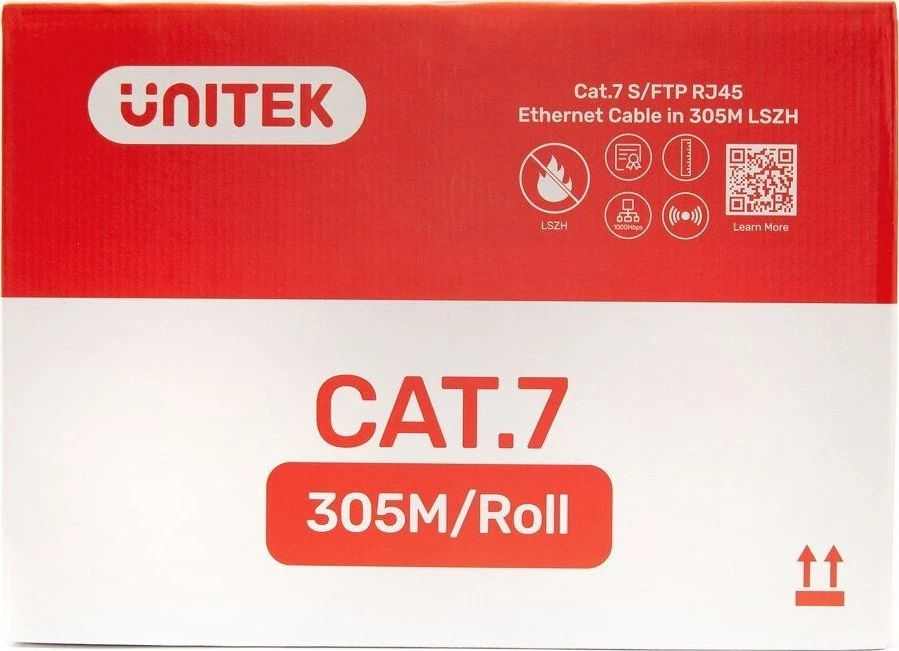 Unitek Kabelis skrętka LSZH Cat. 7 S/FTP 305 m