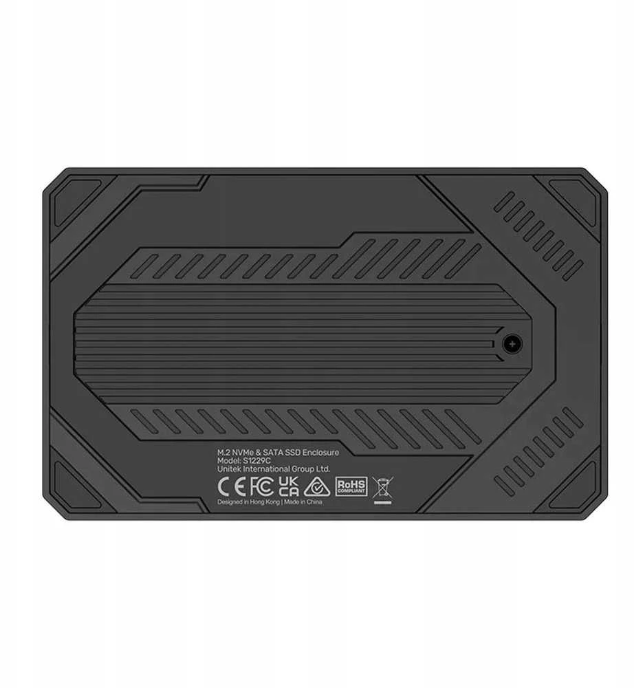 UNITEK S1229CBK01 storage drive enclosure M.2 NVMe & SATA SSD Juodas