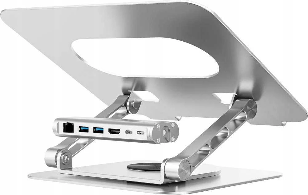 Reguliuojamas nešiojamojo kompiuterio stovas + USB-C HDMI šakotuvas Unitek D1109B01 PD 100W