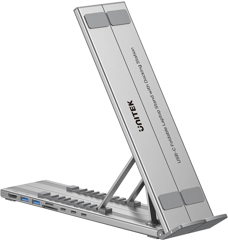 UNITEK D1137AGY01 nešiojamojo kompiuterio prijungimo stotelė / prievadų replikatorius, USB 3.2 Gen 1 (3.1 Gen 1) Type-C Sidabrinis
