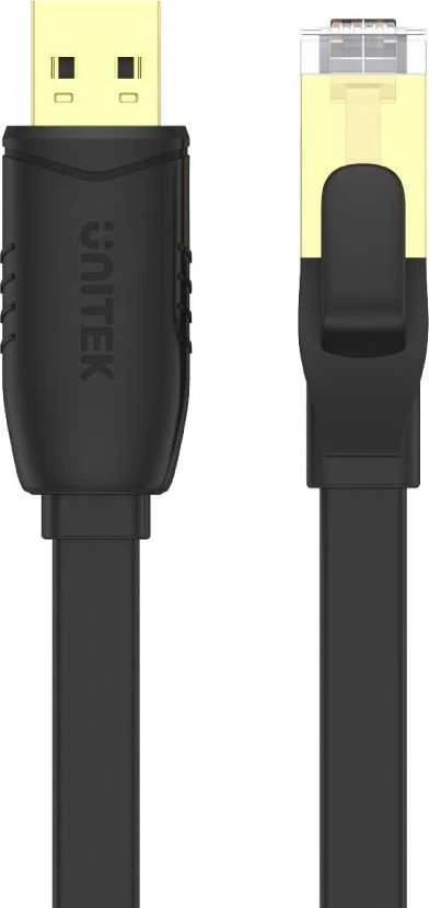 UNITEK Y-SP02001B USB 2.0 į RJ45 konsolės apverčiamas plokščias 1,8 m kabelis