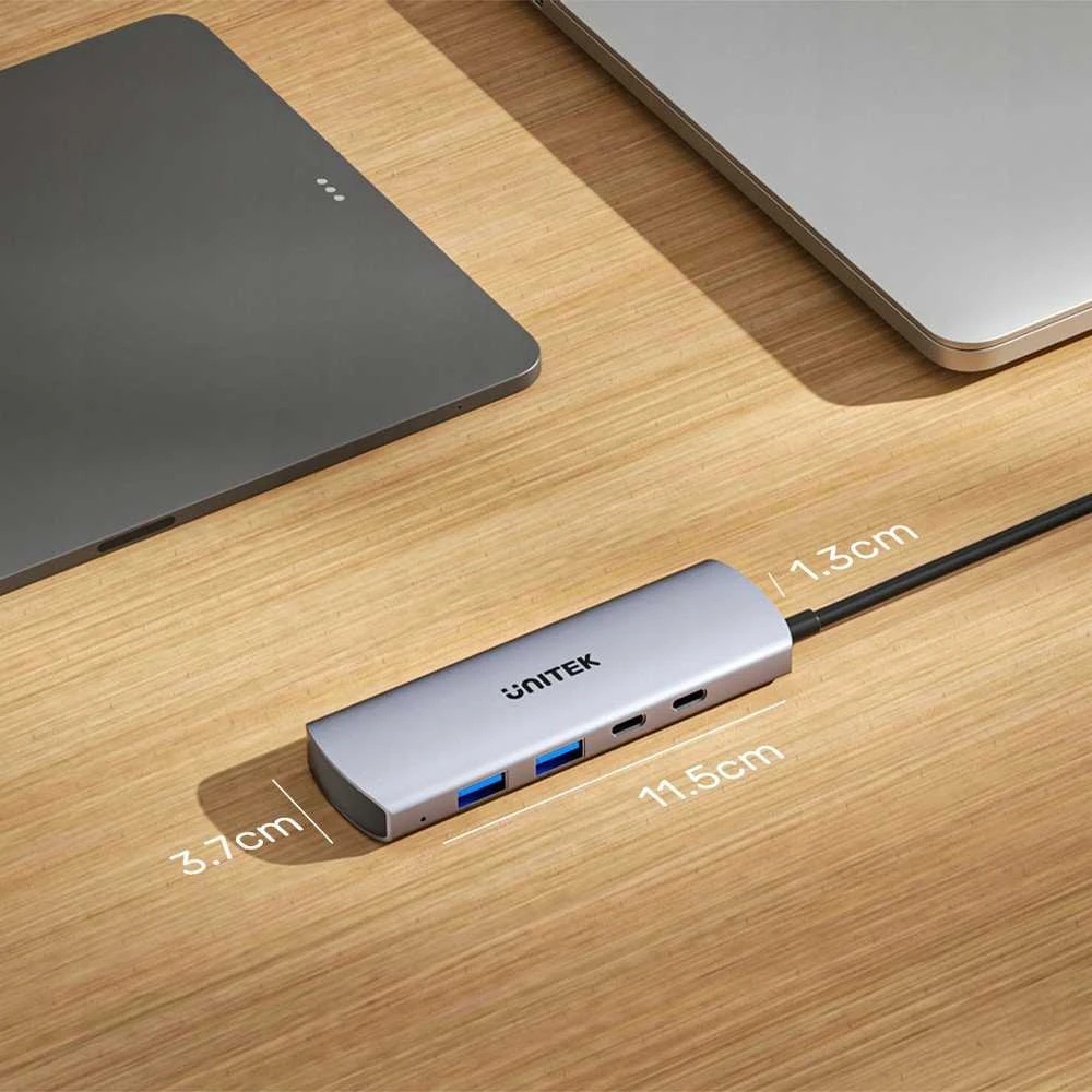 Unitek šakotuvas 4w1 USB-C 10 Gbps, 2x USB-A ir 2x USB-C H1112DGY01