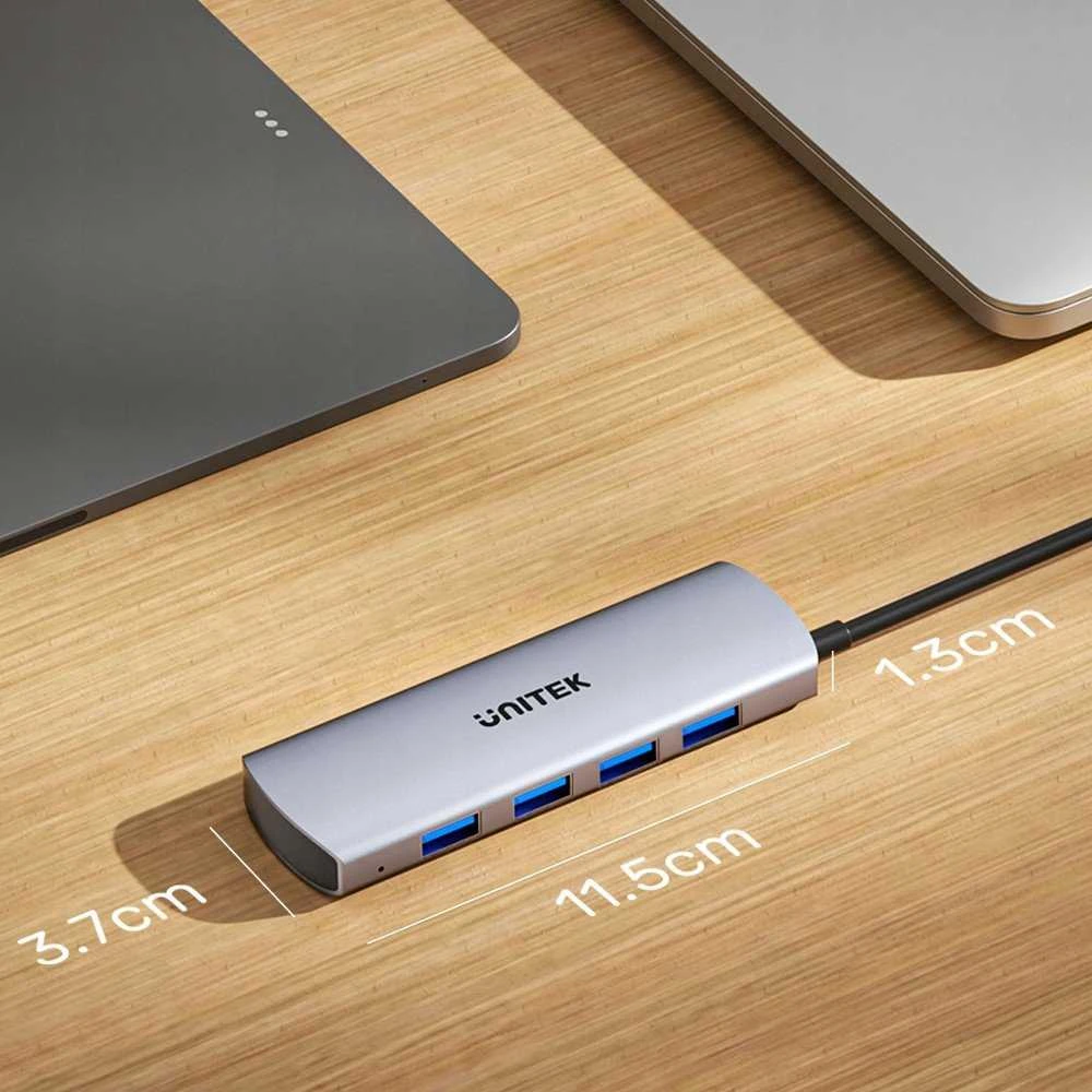 USB šakotuvas „Unitek“ 4w1 USB-C 10 Gbps, 4x USB-A H1112EGY01