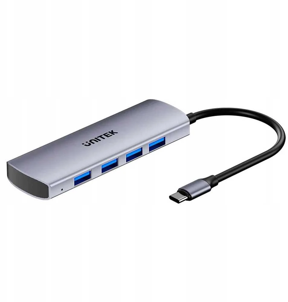 USB šakotuvas „Unitek“ 4w1 USB-C 10 Gbps, 4x USB-A H1112EGY01