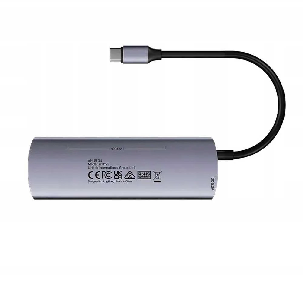 USB šakotuvas „Unitek“ 4w1 USB-C 10 Gbps, 4x USB-A H1112EGY01