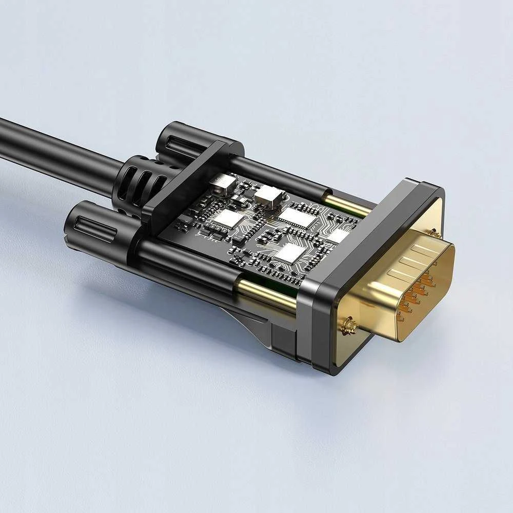 HDMI į VGA laidas su matoma mikroschemos struktūra