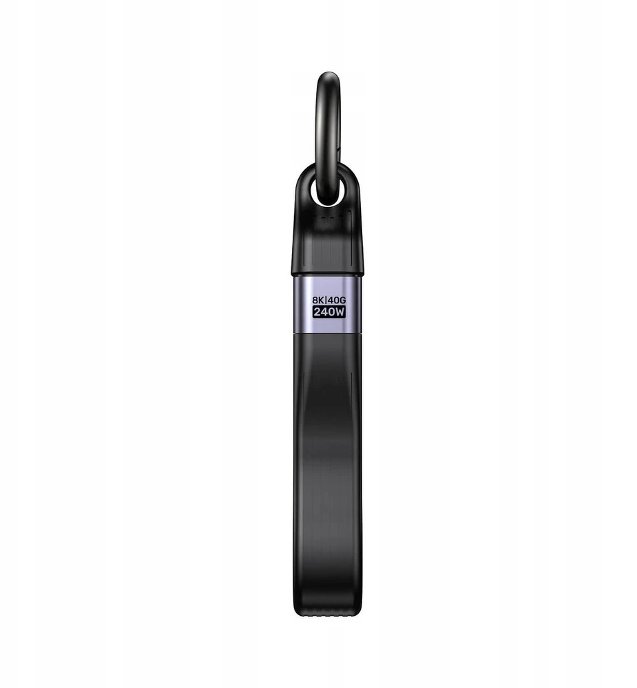 „Unitek“ USB-C kabelis raktų pakabuko pavidalu | USB4 | 40 Gb/s | 240W PD 8K | 13 cm, juodas