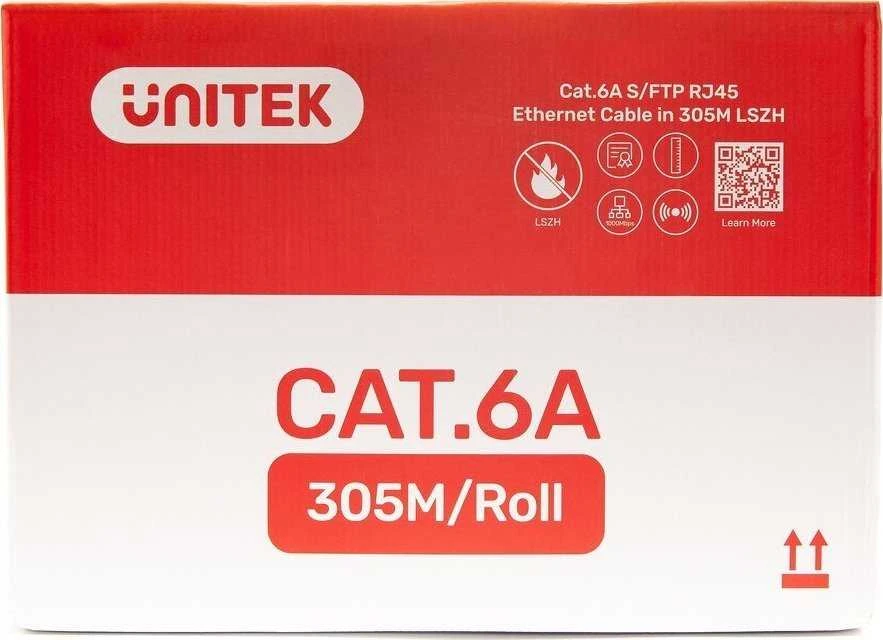 Unitek Kabelis skrętka LSZH Cat. 6a S/FTP 305 m