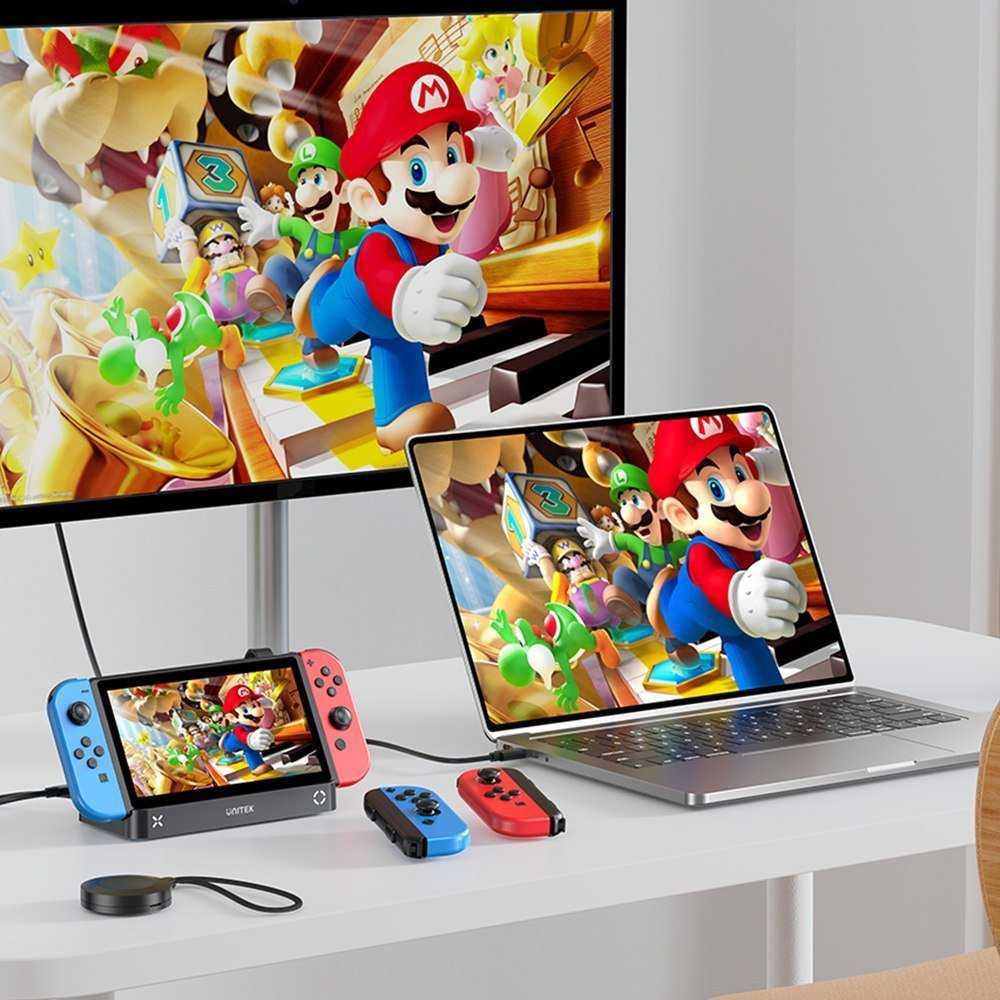 Unitek Doko stotelė do Nintendo Switch, PD 100W, HDMI 4K, RJ-45, czytnik kart (G1002G01)