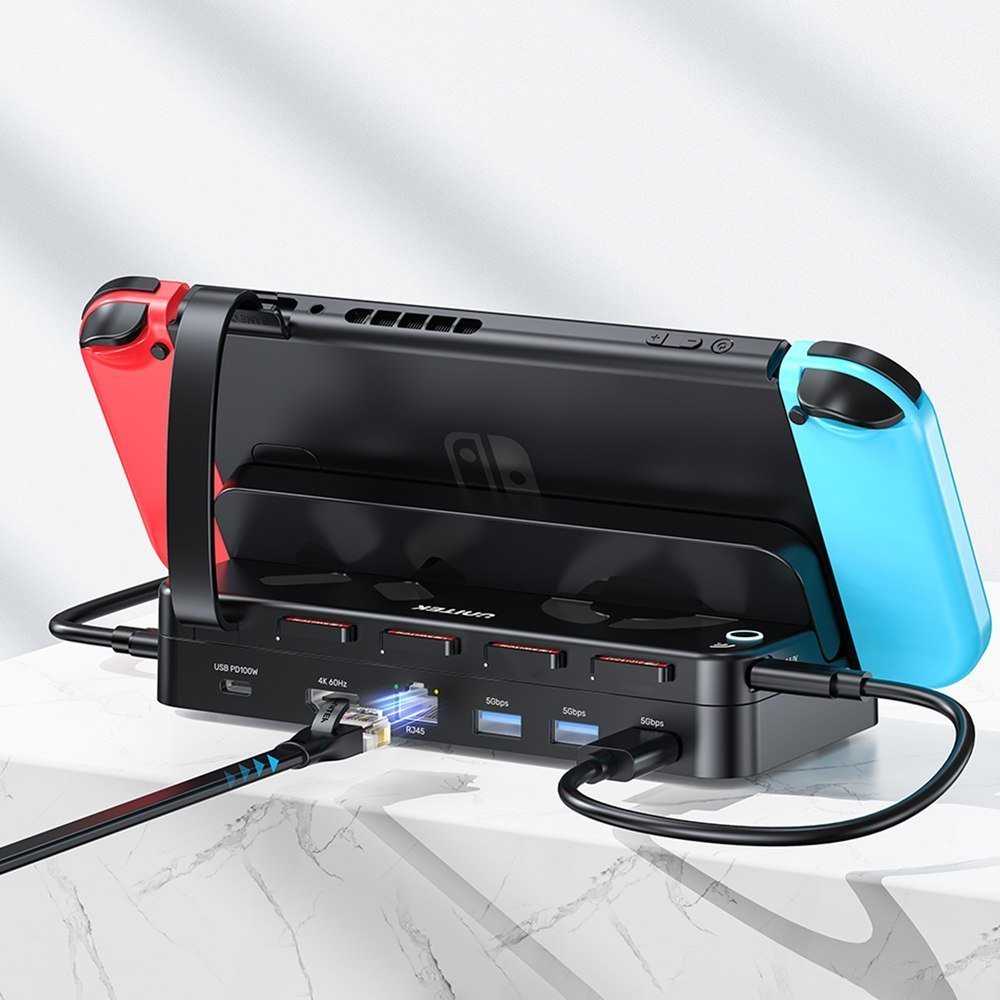 Unitek Doko stotelė do Nintendo Switch, PD 100W, HDMI 4K, RJ-45, czytnik kart (G1002G01)