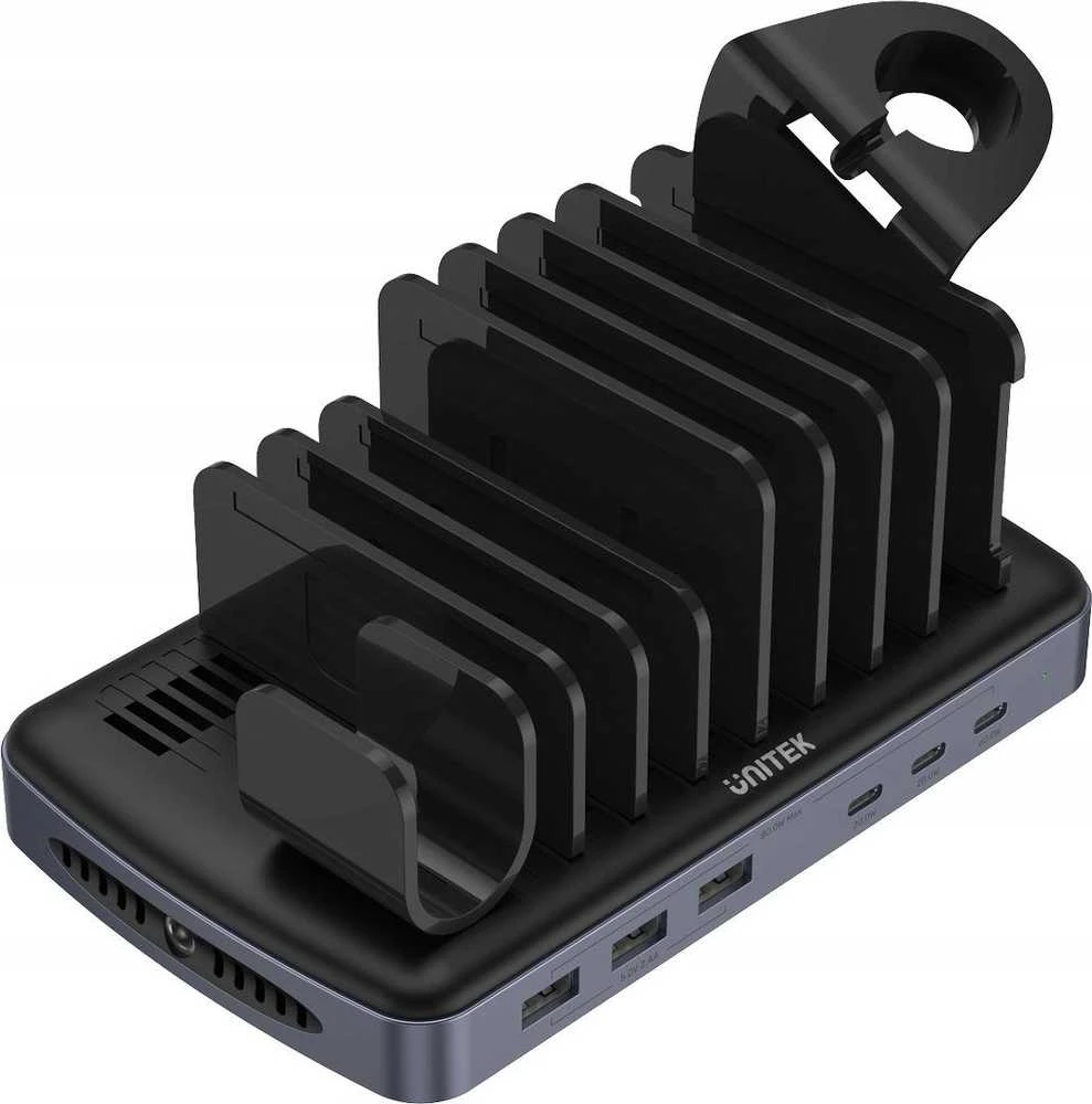 Unitek įkrovimo stotelė 3 x USB-A 20W, 3 x USB-C PD 60W, 80W
