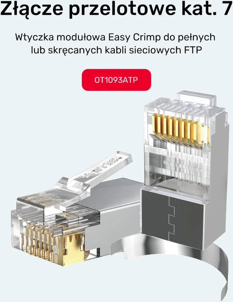 Unitek Wtyk modulinis perėjimo RJ45 kat. 7, 50 vnt.