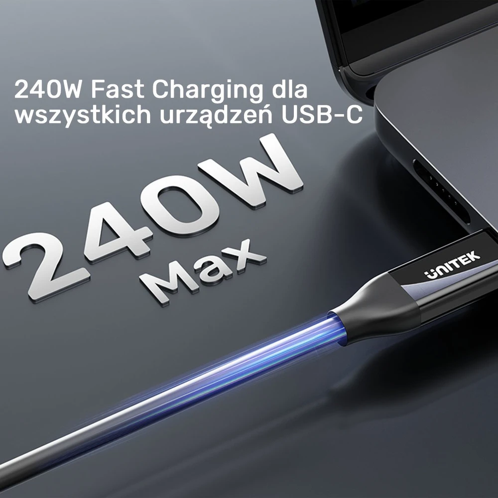 Unitek USB-C 4.0 PD 100W 40 Gbps 8K 2 m kabelis