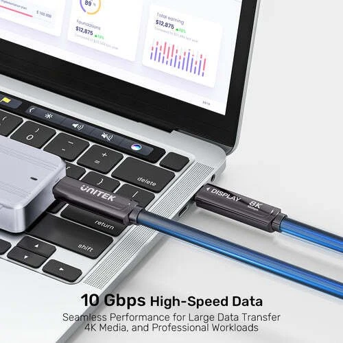 „Unitek“ optinis kabelis USB-C | 10 Gbps | PD60W | 8K@30 Hz | juodas, 15 m