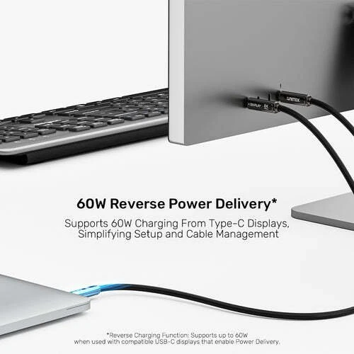 Unitek Kabelis optyczny USB-C | 10Gbps | PD60W | 8K@30Hz | juoda, 5m