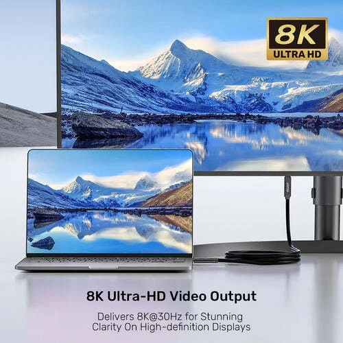 „Unitek“ optinis kabelis USB-C | 10 Gbps | PD60W | 8K@30 Hz | juodas, 15 m