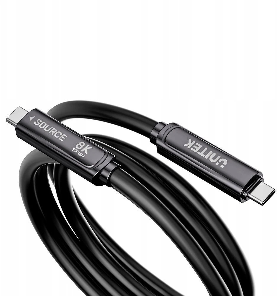 „Unitek“ optinis kabelis USB-C | 10 Gbps | PD60W | 8K@30 Hz | juodas, 12 m