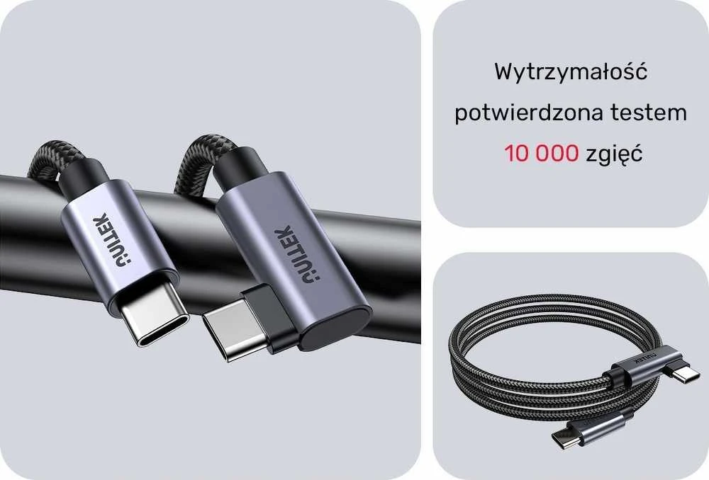 Unitek USB-C laidas, 90° kampu, PD100W, 5m