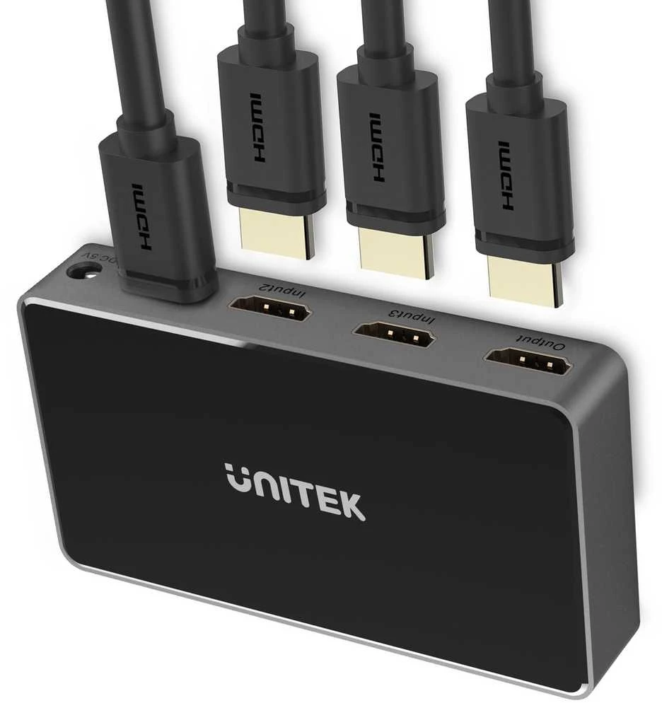 Unitek HDMI 1.4b 3 IN-1 OUT 4K signalo perjungiklis