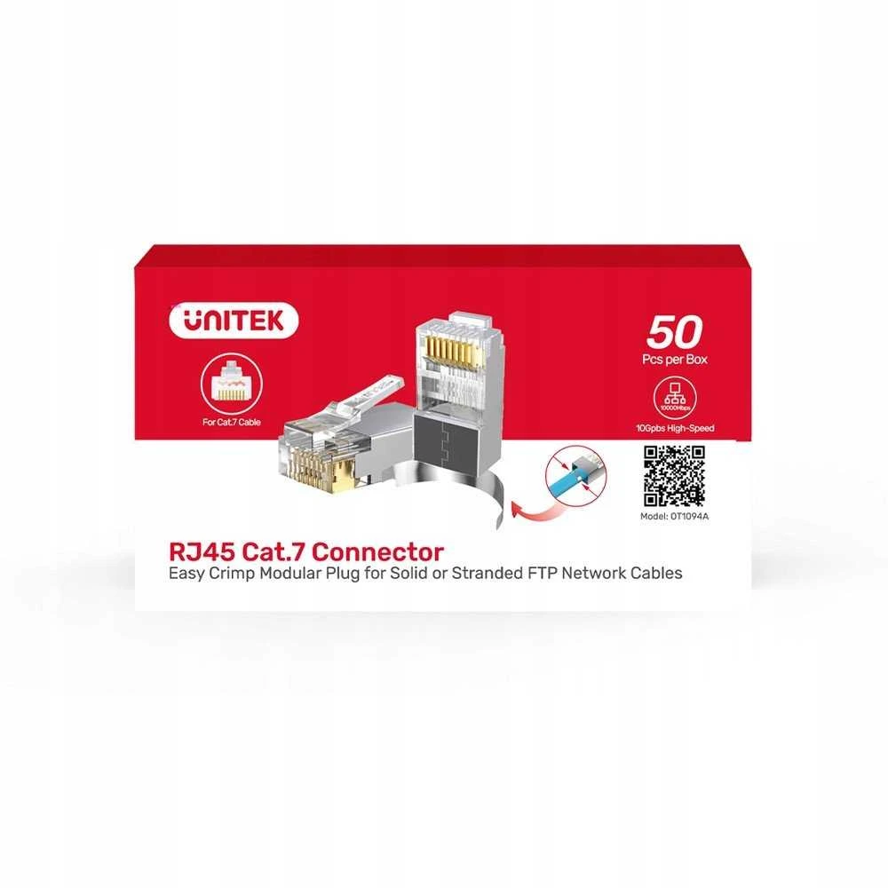 Unitek Wtyk modulinis perėjimo RJ45 Cat. 7, 50 vnt. OT1094ATP01