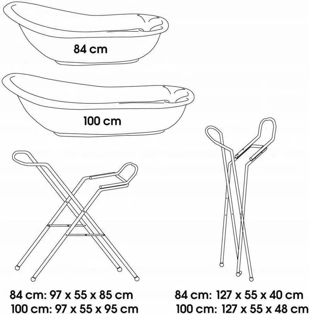 KEEEPER 10015 DAWID Universalus vonios stovas 84 ir 100 cm, baltas