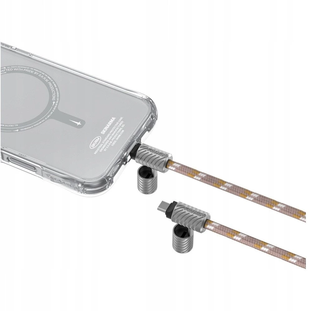 Universalus telefono dirželio laidas 2in1 Skinarma Dyno Ve USB-C/USB-C smėlio spalvos