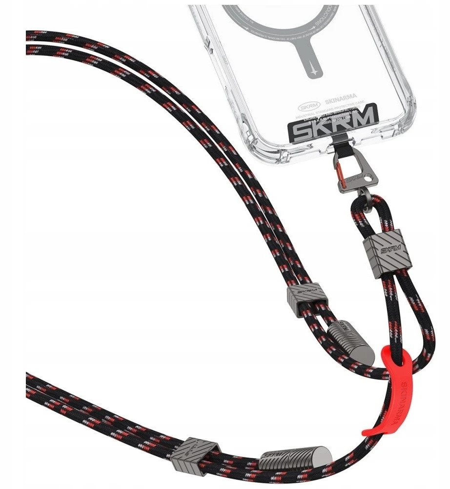 Universal phone lanyard kabelis 2in1 Skinarma Dyno Ve USB-C/USB-C juodos spalvos