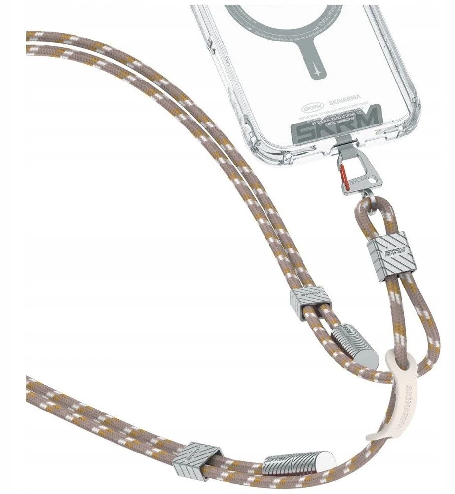 Universalus telefono dirželio laidas 2in1 Skinarma Dyno Ve USB-C/USB-C smėlio spalvos