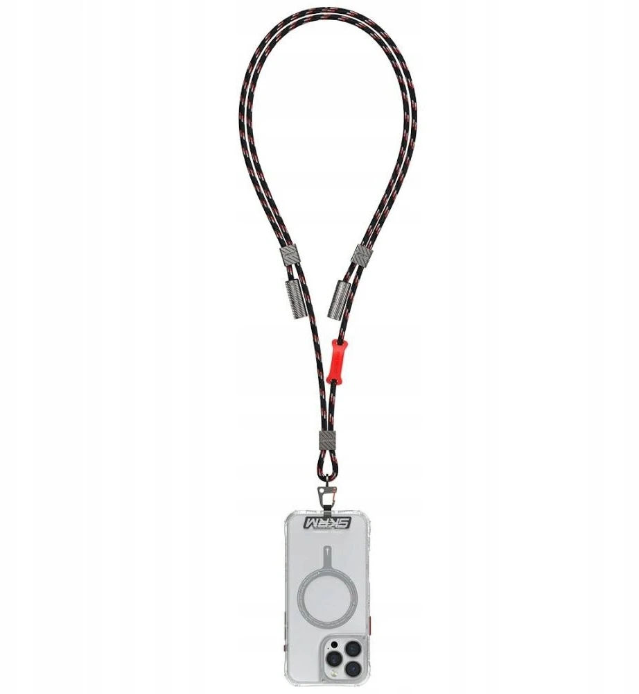 Universal phone lanyard kabelis 2in1 Skinarma Dyno Ve USB-C/USB-C juodos spalvos