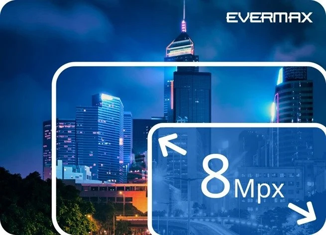 Kamera IP Uniview EVERMAX EVX-IP8D01-IRW-Ai-W Kamera IP kupolinė balta 8Mpx 2.8mm IR 40m AI IP67 mikrofonas
