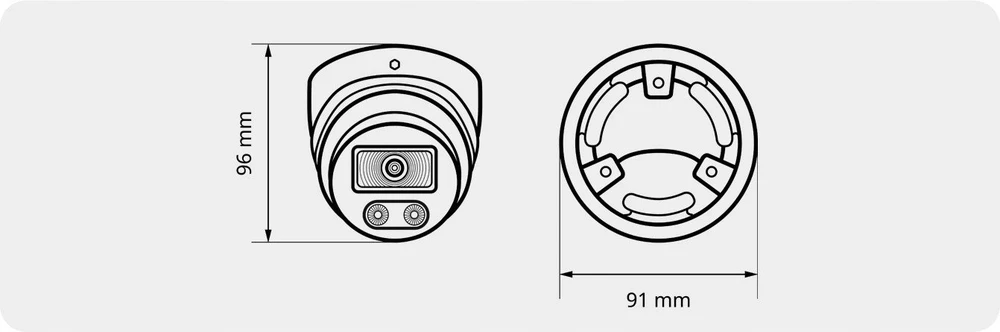 Kamera IP Uniview EVERMAX EVX-IP8D01-IRW-Ai-W Kamera IP kupolinė balta 8Mpx 2.8mm IR 40m AI IP67 mikrofonas