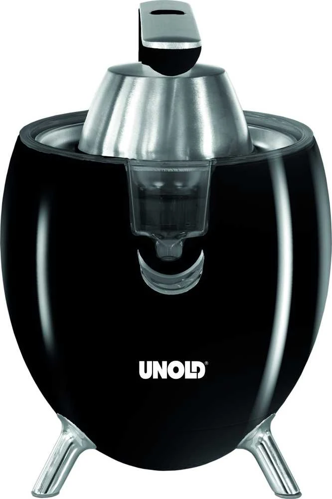 Sulčiaspaudė Citrusinė Spaudimo Mašina - Unold Citrus Press Power Juicy 300W, svirties rankena, 2 antgaliai, juoda sidabrinė