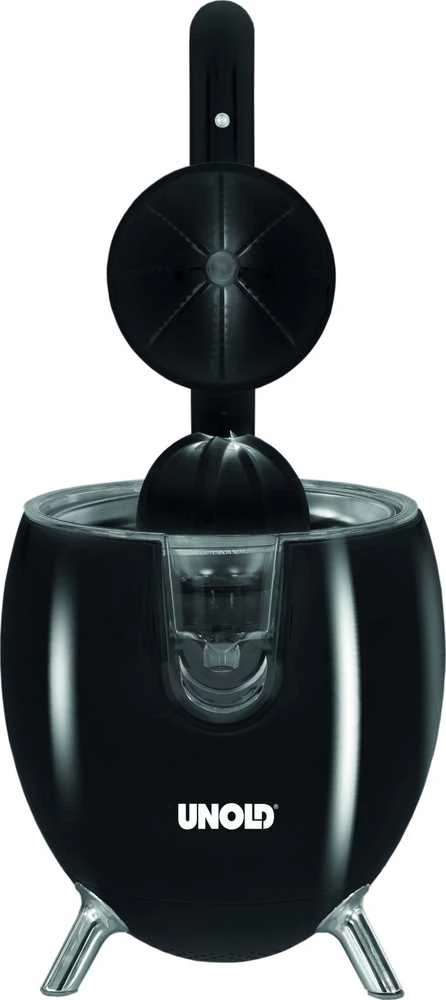 Sulčiaspaudė Citrusinė Spaudimo Mašina - Unold Citrus Press Power Juicy 300W, svirties rankena, 2 antgaliai, juoda sidabrinė