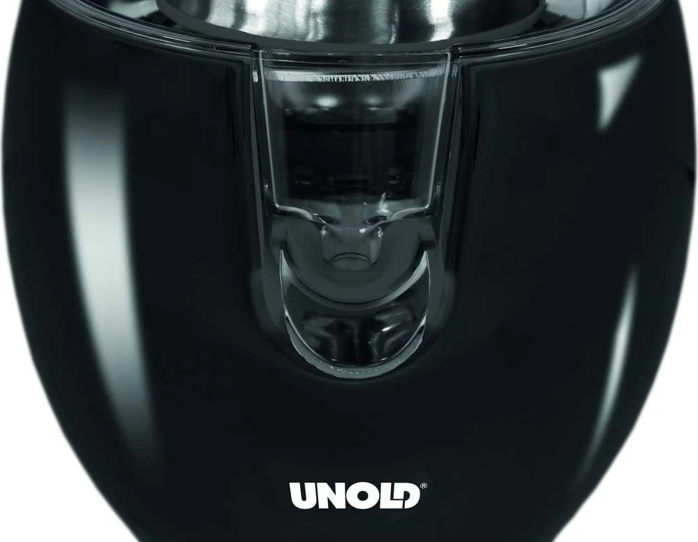 Sulčiaspaudė Citrusinė Spaudimo Mašina - Unold Citrus Press Power Juicy 300W, svirties rankena, 2 antgaliai, juoda sidabrinė