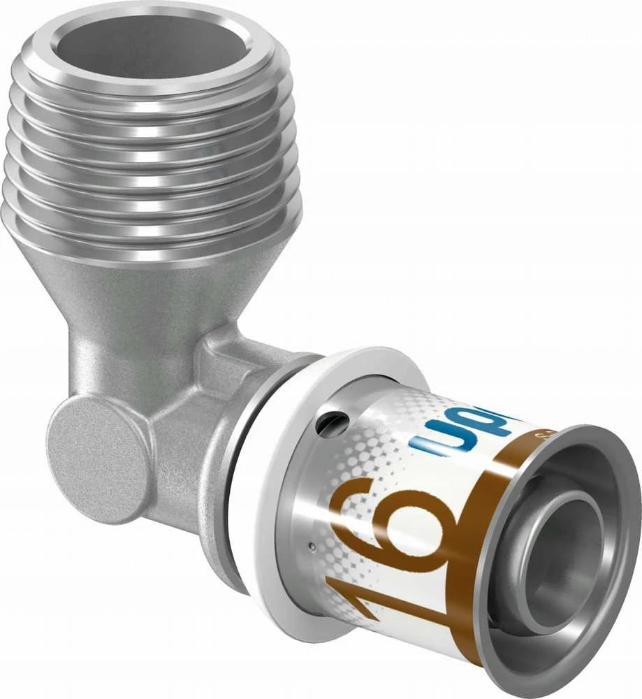 Uponor S-Press PLUS alkūnė su išoriniu sriegiu. 16-R1/2MT