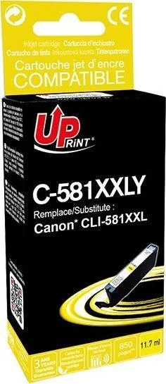 „UPrint“ su „UPrint“ rašalu suderinamas rašalas / rašalas su CLI-581Y XXL, geltonas, 11,7 ml, C-581XXLY, labai didelės talpos, skirtas „Canon PIXMA TR7550“, TR8550, TS61