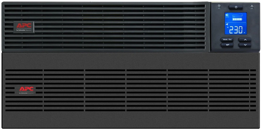 UPS APC APC Easy UPS On-Line SRV – nepertraukiamo maitinimo šaltinis (montuojamas į stelažą) – kintamoji srovė 230 V – 5000 W – 5000 VA – 9 Ah – USB, RS-232 – išvesties jungtys: 1 – 5U – RAL 7010 – su bėgių rinkiniu