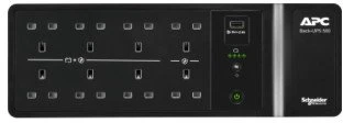 APC Back-UPS, 500VA/300W grindų/sieninis montavimas, 230V, 8x britų BS1363A lizdai, USB Type A prievadas, naudotojo keičiama baterija, rezervinis (neaktyvusis), 0,5 kVA, 300 W, laipsniškas, 180 V, 266 V