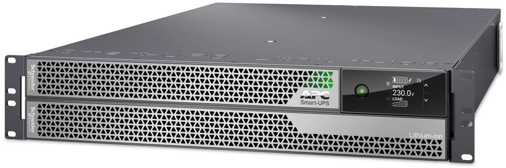 APC Smart-UPS Ultra On-Line, 5000 VA, ličio jonų, stovas/bokštas 2U, 230 V, laidinis 3 laidų išėjimas, tinklo plokštė, ilgesnis veikimo laikas, su bėgelio komplektu, dviguba konversija (internetinė), 5 kVA, 5000 W, sinusinis, 180 V, 275 V