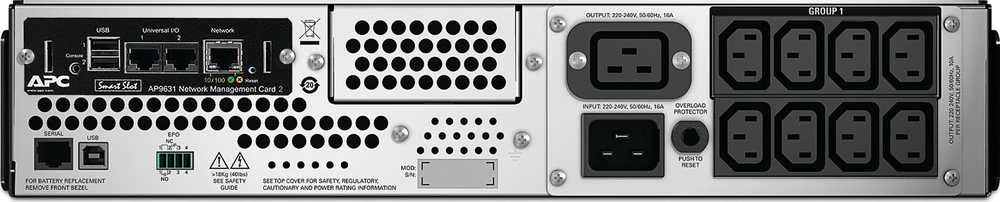 APC Smart-UPS 3000VA LCD RM 2U 230V su tinklo kortele