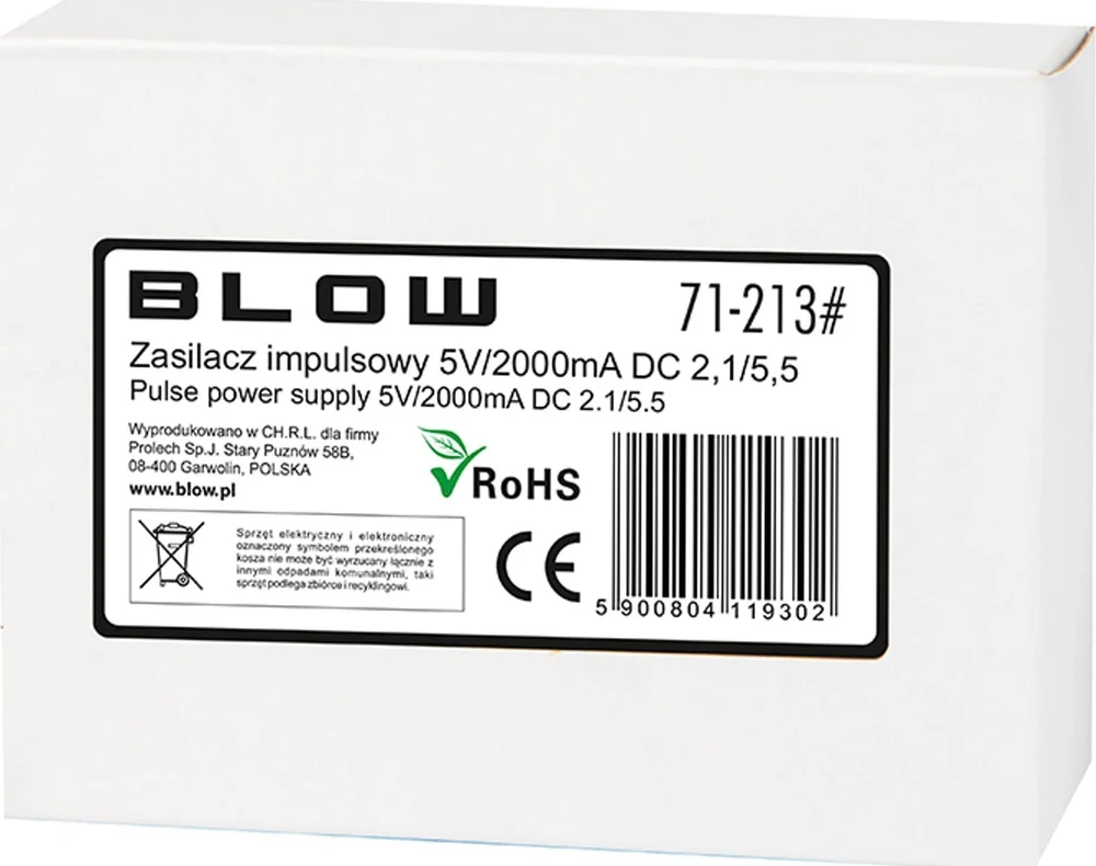 Blow Impulsinis maitinimo šaltinis 5V 2A 2.1x5.5