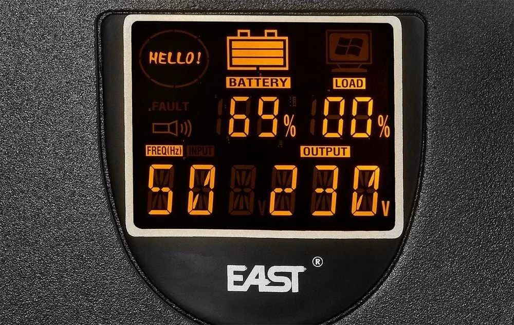 NEPERTRAUKIAMO MAITINIMO ŠALTINIS East EA2200 UPS (rack, LCD, 2000VA/1200W)