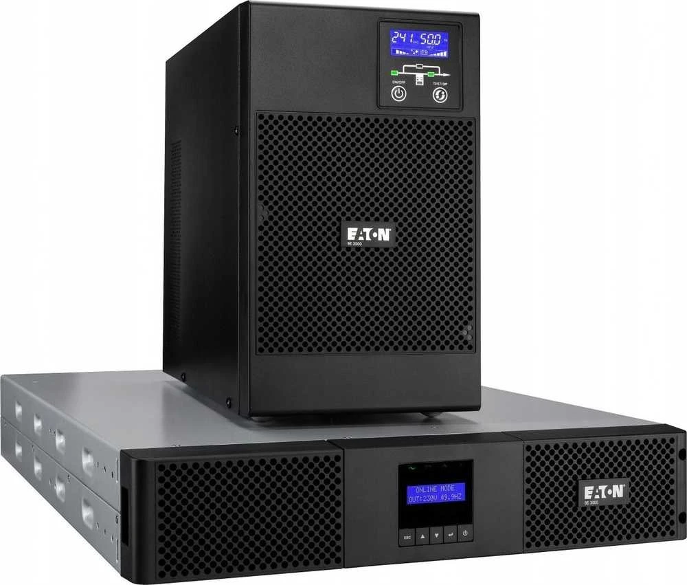 EATON 9E UPS AC 200/220/230/240V 900W 1000VA RS-232 USB išvesties jungtys 4 2U Juodas